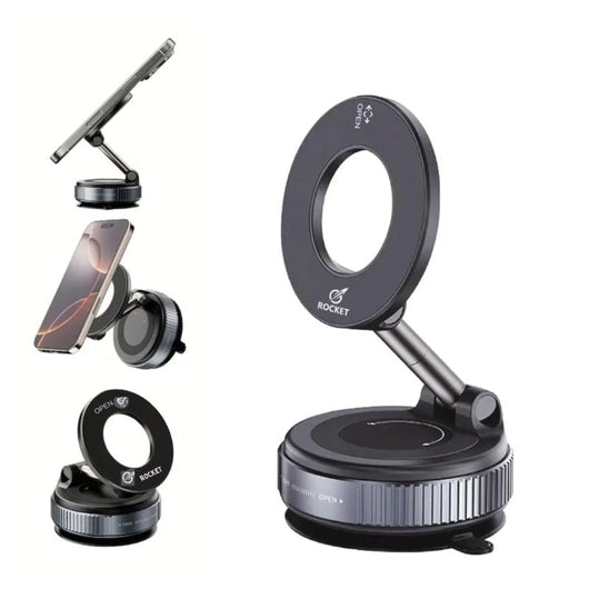 Soporte magnético para teléfono con succión por vacío