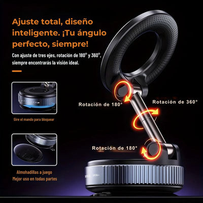 Soporte magnético para teléfono con succión por vacío