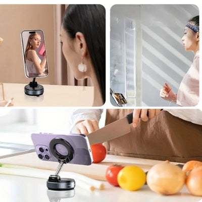 Soporte magnético para teléfono con succión por vacío