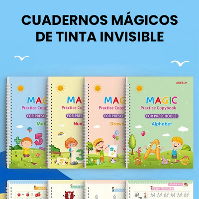 Set de 4 Libros Mágicos de aprendizaje (3-8 Años)
