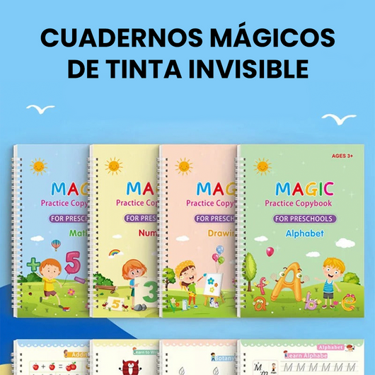 MagicBook™ Set de 4 Libros Didacticos de Escritura Reutilizable