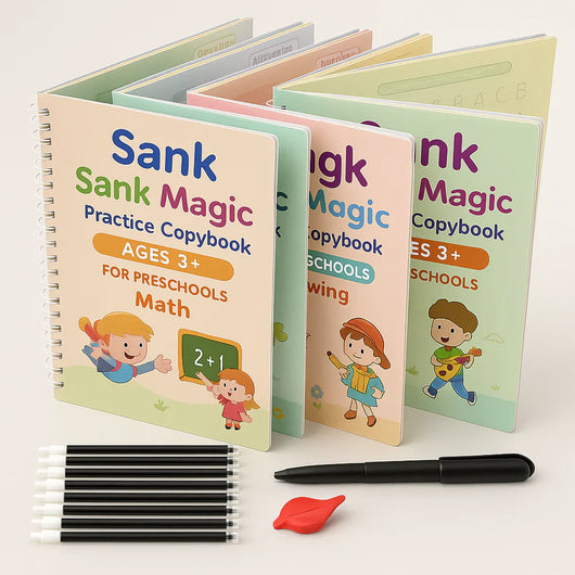 MagicBook™ Set de 4 Libros Didacticos de Escritura Reutilizable